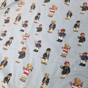 Ralph Lauren Teddy Bear Full Flat Sheet Pillowcase